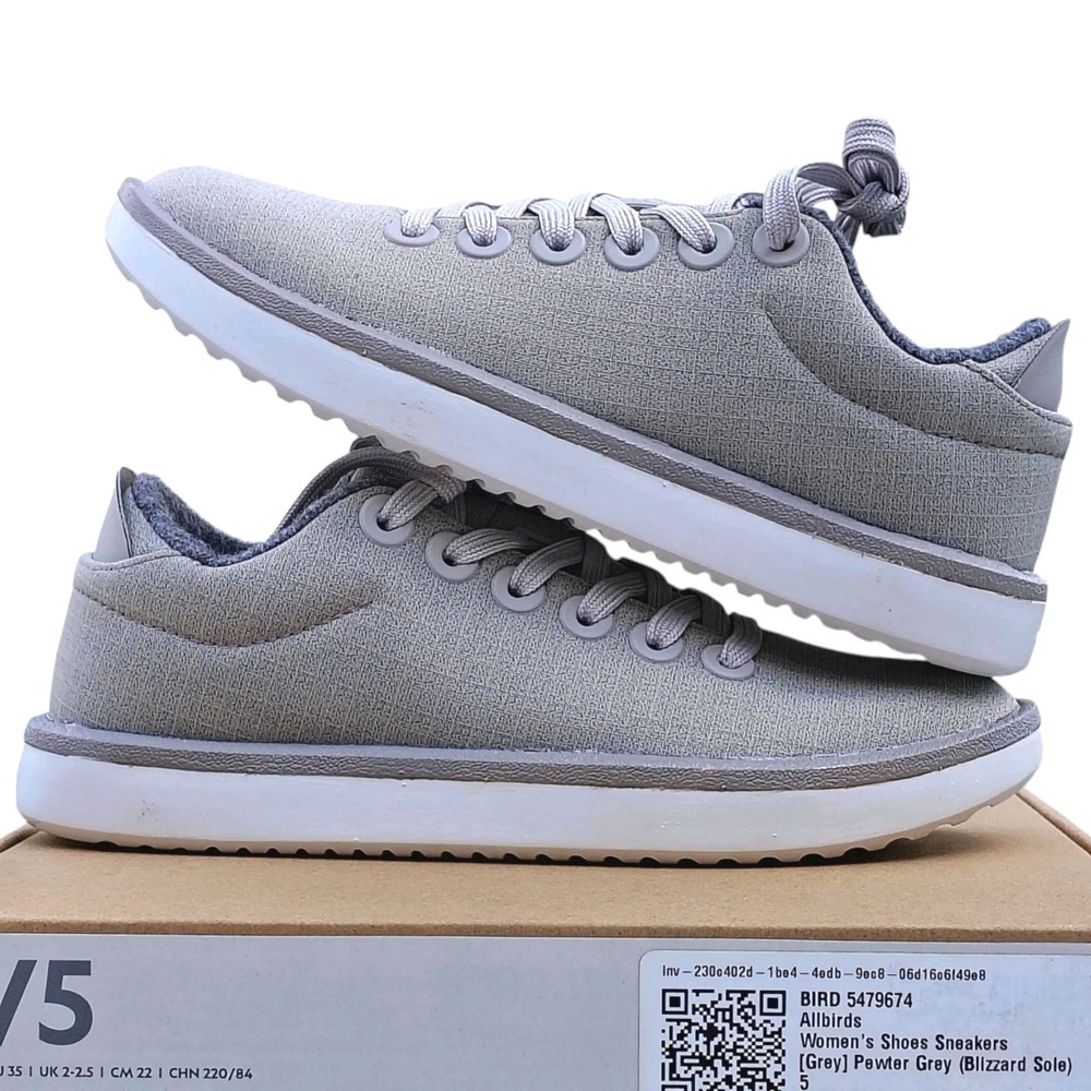Allbirds Wool Piper Woven Womens Size 5 ‎ Pewter Grey (Blizzard) Classic Soft